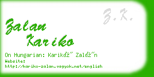 zalan kariko business card